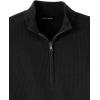 imagePaul Fredrick Mens Silk Cotton Cashmere Quarter Zip Mock Neck SweaterBlack