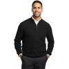 imagePaul Fredrick Mens Silk Cotton Cashmere Quarter Zip Mock Neck SweaterBlack
