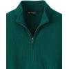 imagePaul Fredrick Mens Silk Cotton Cashmere Quarter Zip Mock Neck SweaterGreen