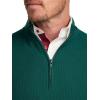 imagePaul Fredrick Mens Silk Cotton Cashmere Quarter Zip Mock Neck SweaterGreen