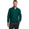imagePaul Fredrick Mens Silk Cotton Cashmere Quarter Zip Mock Neck SweaterGreen