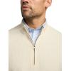 imagePaul Fredrick Mens Silk Cotton Cashmere Quarter Zip Mock Neck SweaterIvory