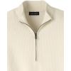 imagePaul Fredrick Mens Silk Cotton Cashmere Quarter Zip Mock Neck SweaterIvory