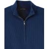 imagePaul Fredrick Mens Silk Cotton Cashmere Quarter Zip Mock Neck SweaterNavy