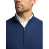 imagePaul Fredrick Mens Silk Cotton Cashmere Quarter Zip Mock Neck SweaterNavy