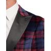 imagePaul Fredrick Mens Velvet Plaid Single Breasted Satin Peak Lapel Sport Coat