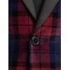 imagePaul Fredrick Mens Velvet Plaid Single Breasted Satin Peak Lapel Sport Coat