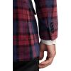 imagePaul Fredrick Mens Velvet Plaid Single Breasted Satin Peak Lapel Sport Coat