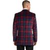imagePaul Fredrick Mens Velvet Plaid Single Breasted Satin Peak Lapel Sport Coat