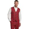 imagePaul Fredrick Mens Wool Blend Tartan Plaid No Lapel 5 Button Vest