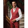 imagePaul Fredrick Mens Wool Blend Tartan Plaid No Lapel 5 Button Vest