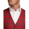 imagePaul Fredrick Mens Wool Blend Tartan Plaid No Lapel 5 Button Vest
