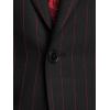 imagePaul Fredrick Mens Wool Stretch Stripe Single Breated Peak Lapel Suit Jacket