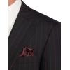 imagePaul Fredrick Mens Wool Stretch Stripe Single Breated Peak Lapel Suit Jacket