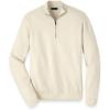 imagePaul Fredrick Mens Silk Cotton Cashmere Quarter Zip Mock Neck SweaterIvory