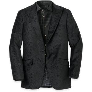 imagePaul Fredrick Mens Velvet Paisley Single Breasted Peak Lapel Sport Coat