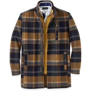imagePaul Fredrick Mens Wool Blend Plaid Carcoat