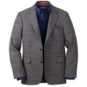 imagePaul Fredrick Mens Wool Check Single Breasted Notch Lapel Sport Coat
