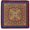 imagePaul Fredrick Mens Medallion Silk Pocket SquareBurgundy Multi