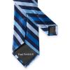 imagePaul Fredrick Mens Stripe Woven Silk TieBlueNavy