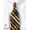 imagePaul Fredrick Mens Stripe Woven Silk TieGoldNavy