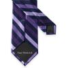 imagePaul Fredrick Mens Stripe Woven Silk TiePurpleNavy