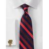 imagePaul Fredrick Mens Stripe Woven Silk TieRedNavy