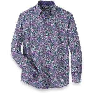 imagePaul Fredrick Mens Classic Fit Performance Stretch Paisley Casual Shirt