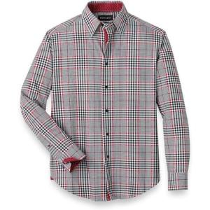 imagePaul Fredrick Mens Classic Fit Performance Stretch Plaid Casual Shirt