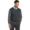 imagePaul Fredrick Mens Washable Merino Wool Houndstooth VNeck SweaterBlackGrey