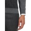 imagePaul Fredrick Mens Washable Merino Wool Houndstooth VNeck SweaterBlackGrey