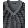 imagePaul Fredrick Mens Washable Merino Wool Houndstooth VNeck SweaterBlackGrey
