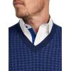 imagePaul Fredrick Mens Washable Merino Wool Houndstooth VNeck SweaterBlue