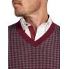 imagePaul Fredrick Mens Washable Merino Wool Houndstooth VNeck SweaterBurgundy