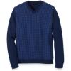 imagePaul Fredrick Mens Washable Merino Wool Houndstooth VNeck SweaterBlue