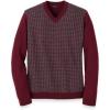 imagePaul Fredrick Mens Washable Merino Wool Houndstooth VNeck SweaterBurgundy