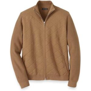 imagePaul Fredrick Mens Cotton Full Zip Mock Neck Sweater JacketCamel