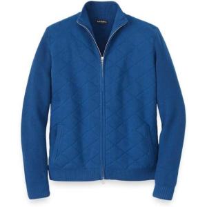 imagePaul Fredrick Mens Cotton Full Zip Mock Neck Sweater JacketNavy