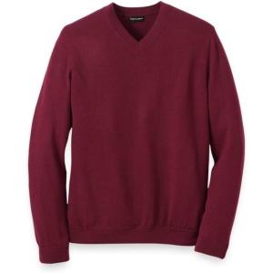 imagePaul Fredrick Mens Washable Merino Wool VNeck SweaterBurgundy