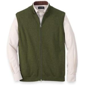 imagePaul Fredrick Mens Cotton Full Zip Mock Neck VestOlive