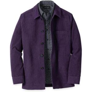 imagePaul Fredrick Mens Microfiber Corduroy Shirt Jacket Purple 3X Large