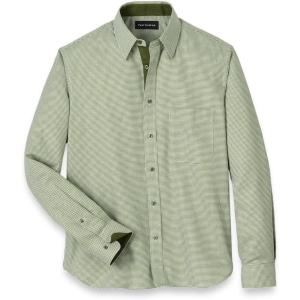 imagePaul Fredrick Mens Classic Fit Cotton Houndstooth Casual Shirt Green 3xl SFU020L