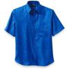 imagePaul Fredrick Mens Classic Fit Lyocell Solid Jacquard Casual ShirtBlue