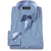 imagePaul Fredrick Mens Tailored Fit Comfort Stretch NonIron Stripe Dress Shirt