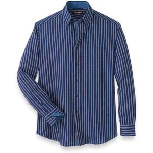 imagePaul Fredrick Mens Classic Fit Performance Stretch Stripe Casual Shirt