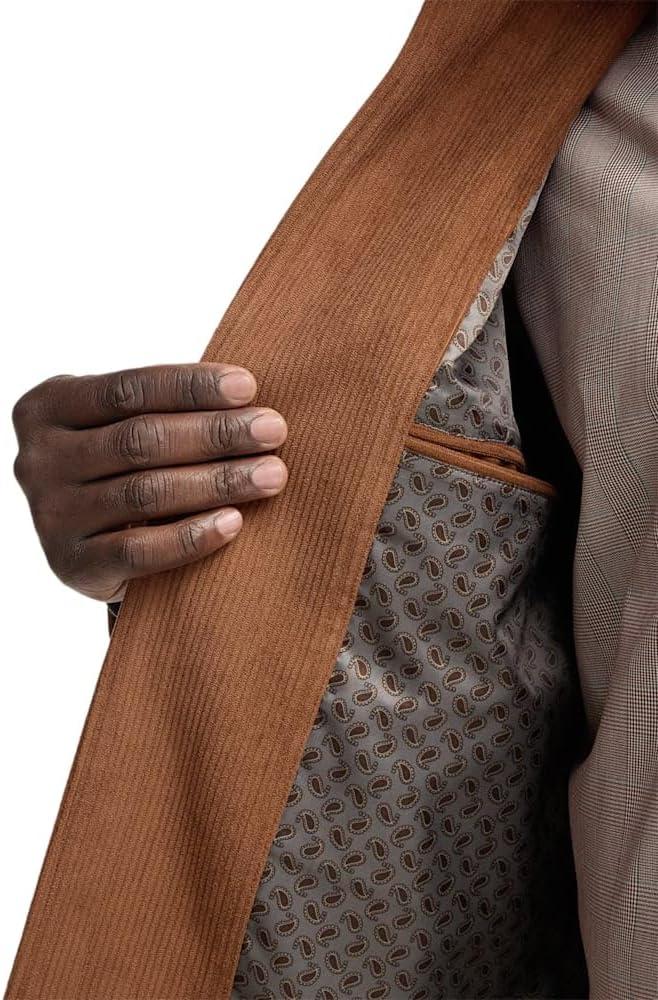 imagePaul Fredrick Mens Microfiber Corduroy Shirt Jacket Brown 4X Large