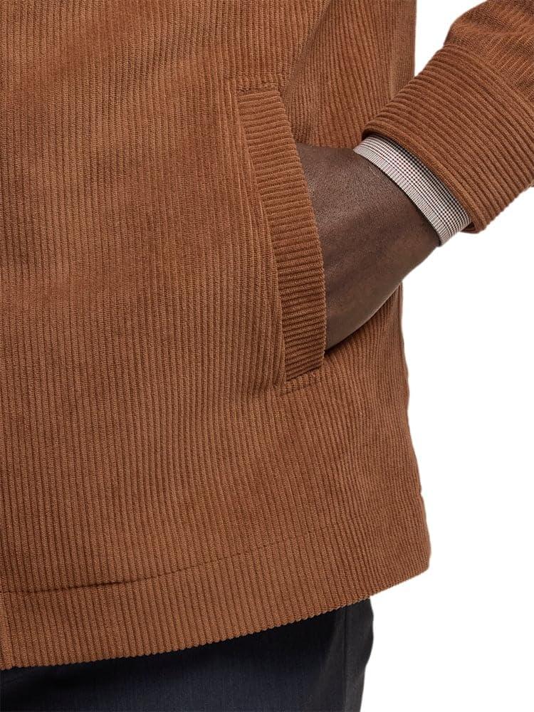 imagePaul Fredrick Mens Microfiber Corduroy Shirt Jacket Brown Extra Large