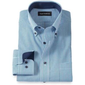imagePaul Fredrick Mens Classic Fit NonIron Cotton Check Dress Shirt