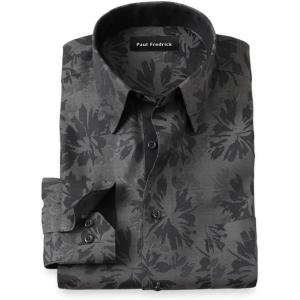 imagePaul Fredrick Mens Classic Fit Comfort Stretch NonIron Botanical Dress Shirt