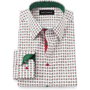 imagePaul Fredrick Mens Classic Fit Comfort Stretch NonIron Novelty Dress Shirt